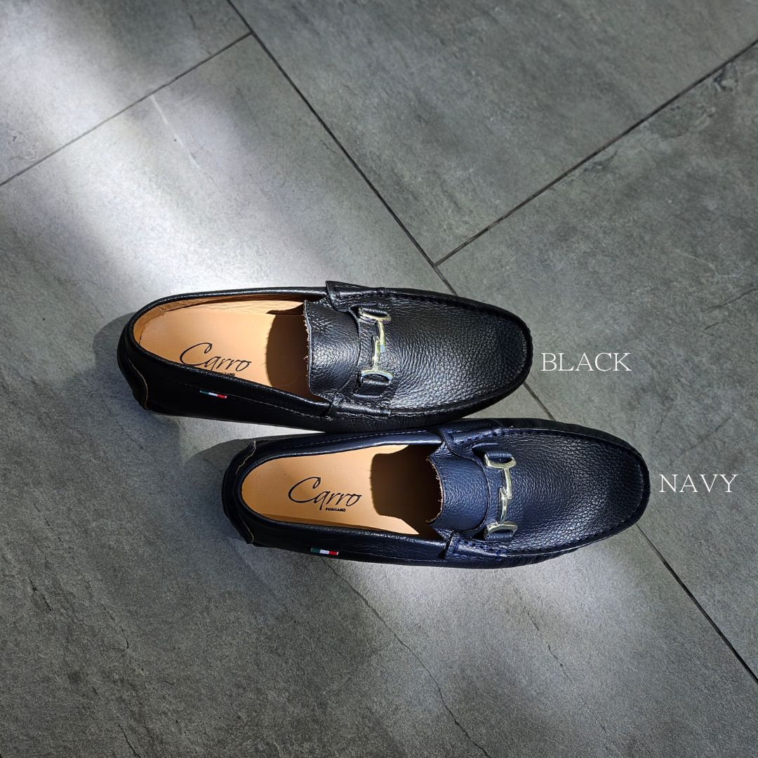 Carro Positano Mens Premium Italian handmade Leather Chain loafers