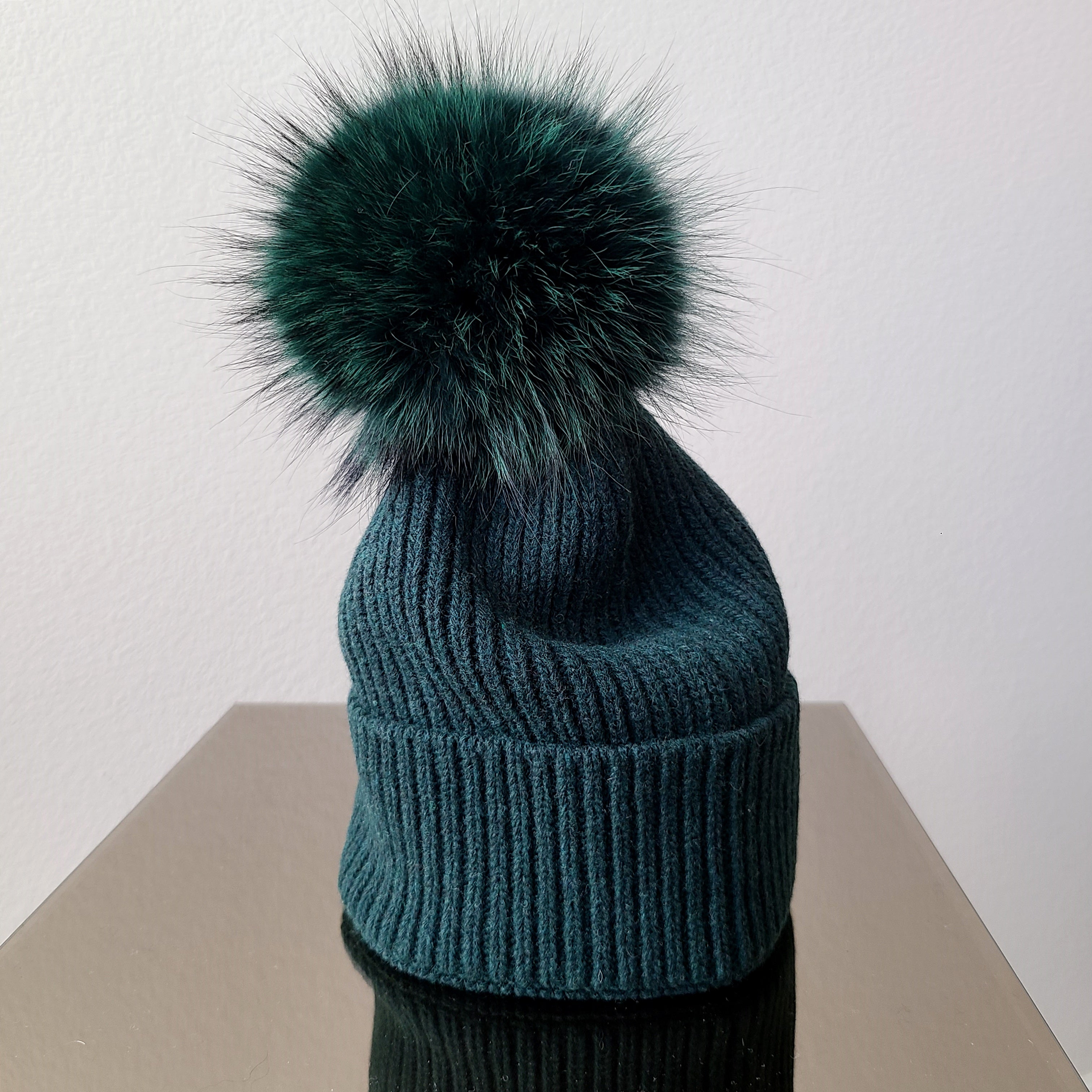 Italy made classic Knit pom pom beanie hat