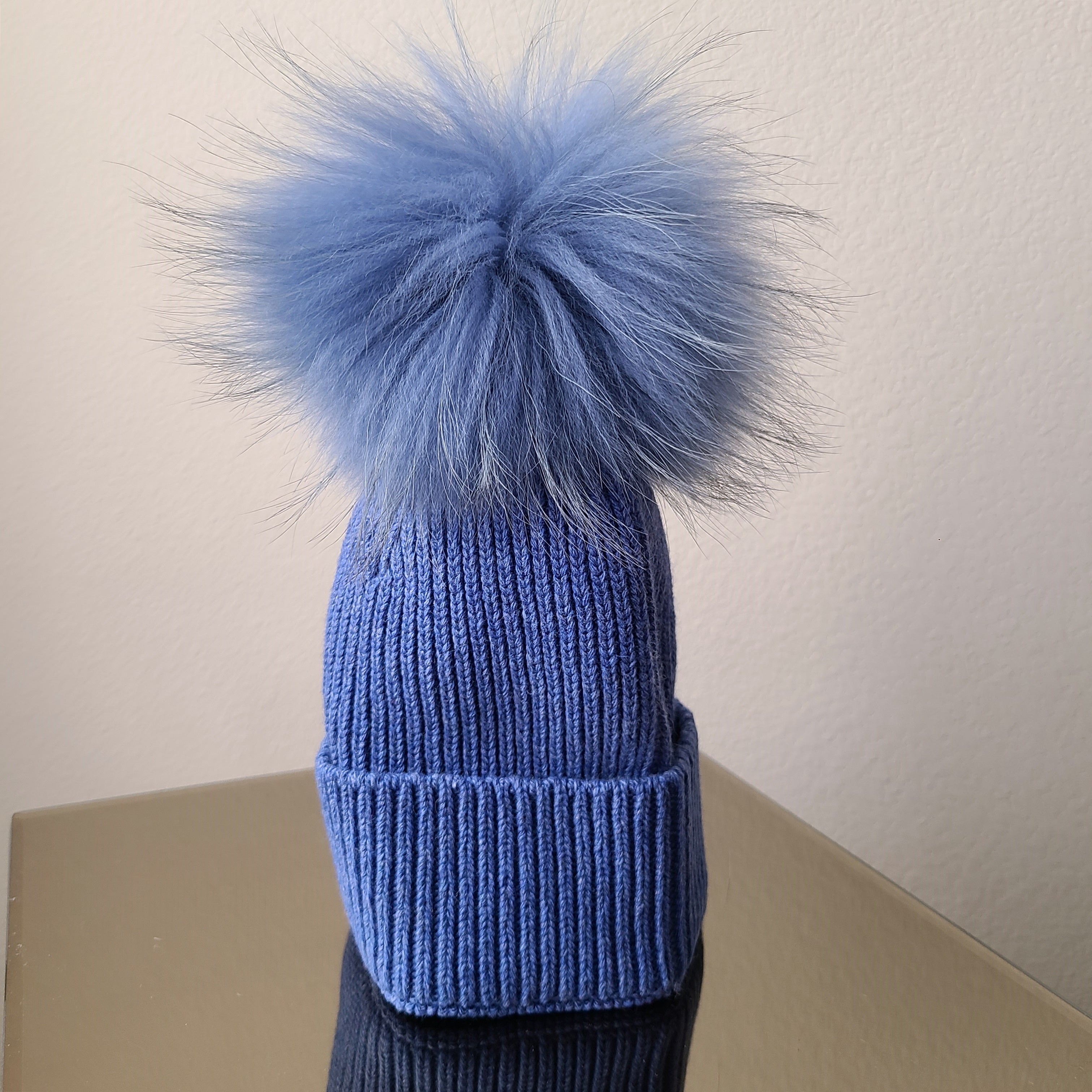 Italy made classic Knit pom pom beanie hat