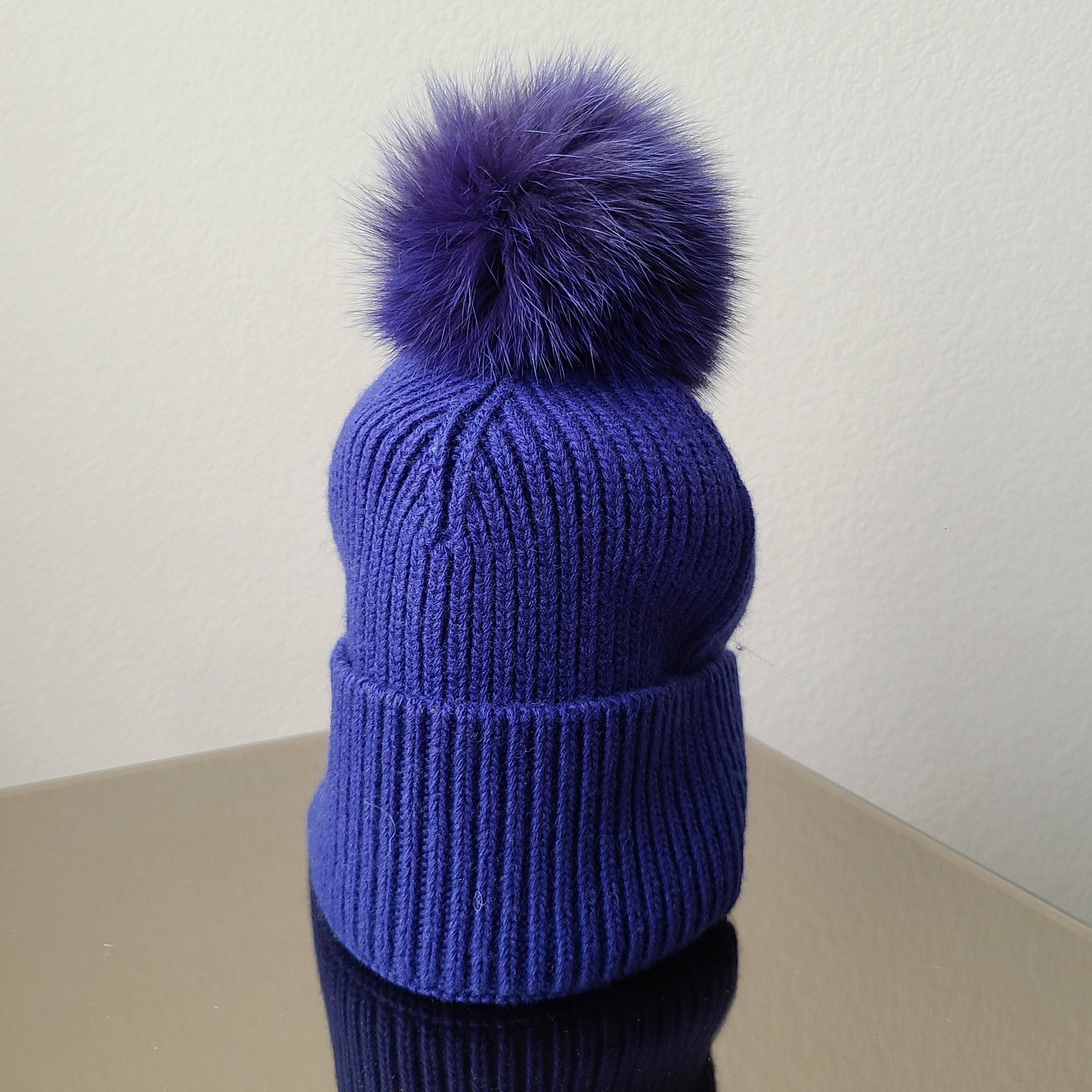 Italy made classic Knit pom pom beanie hat