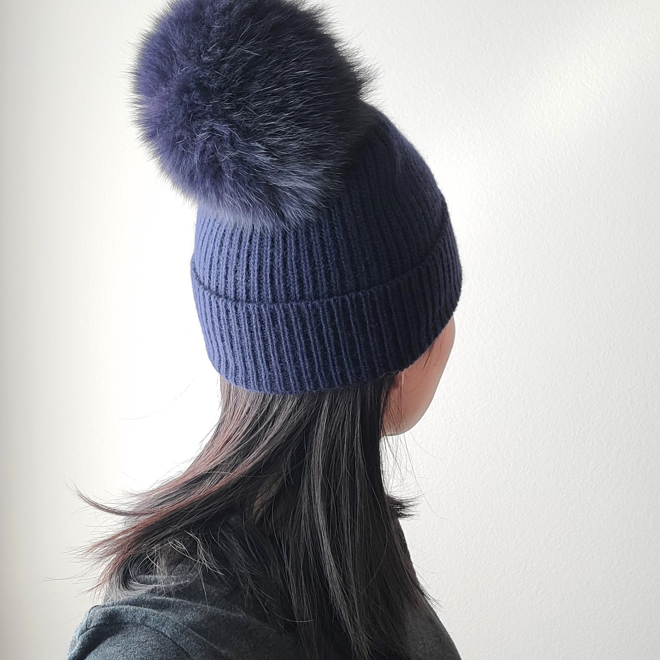 Italy made classic Knit pom pom beanie hat