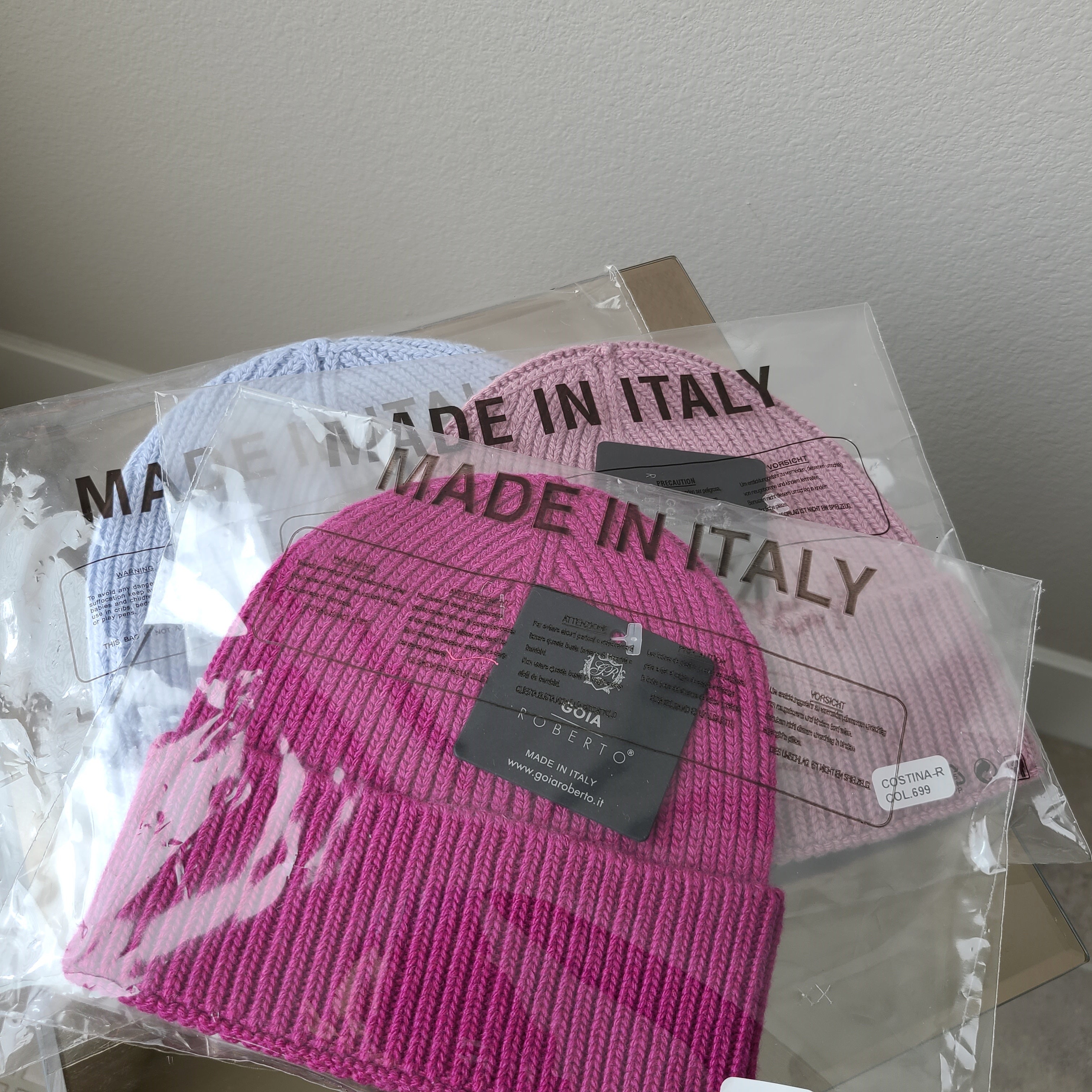 Italy made classic Knit beanie hat