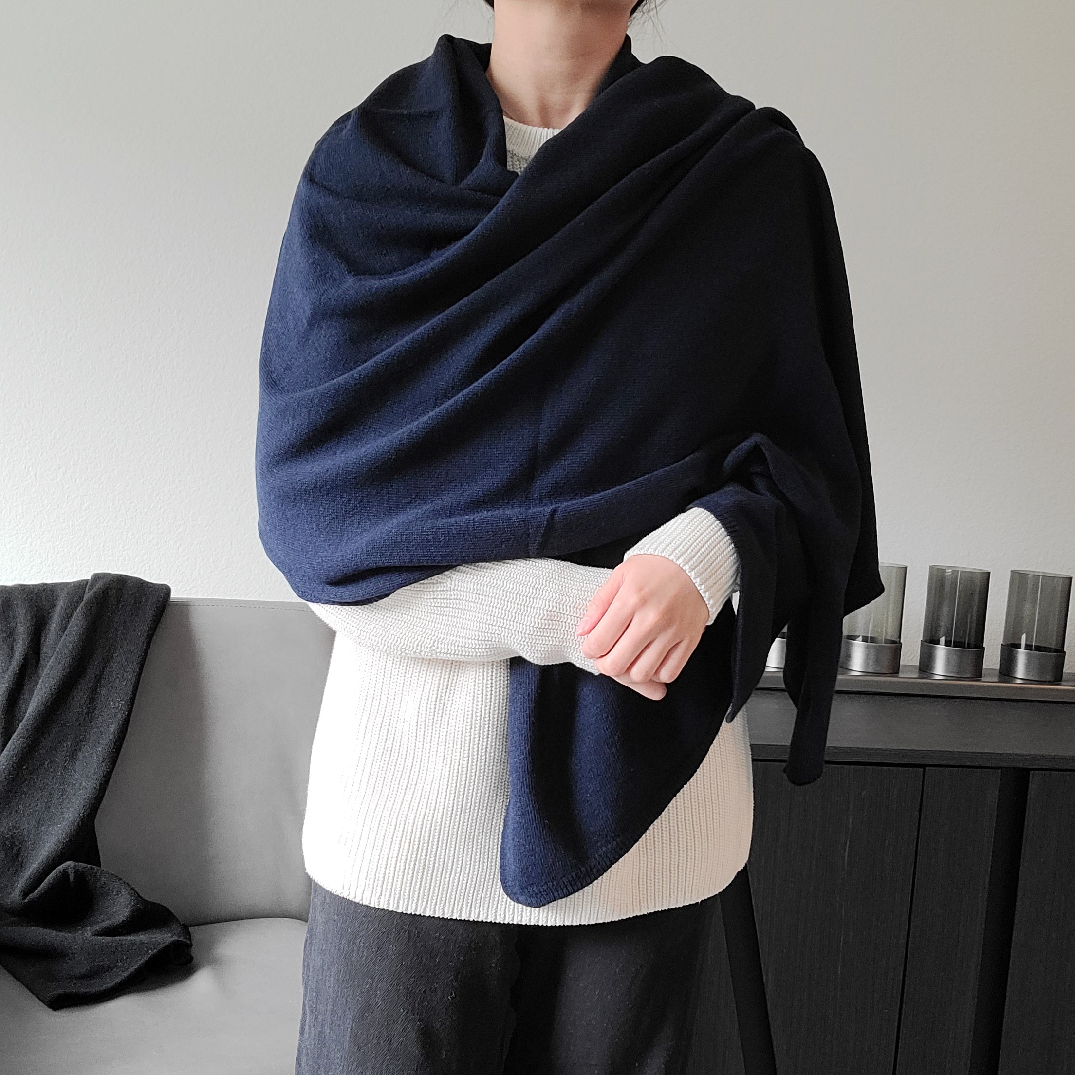 Italy made classic Cashmere Long Shawl