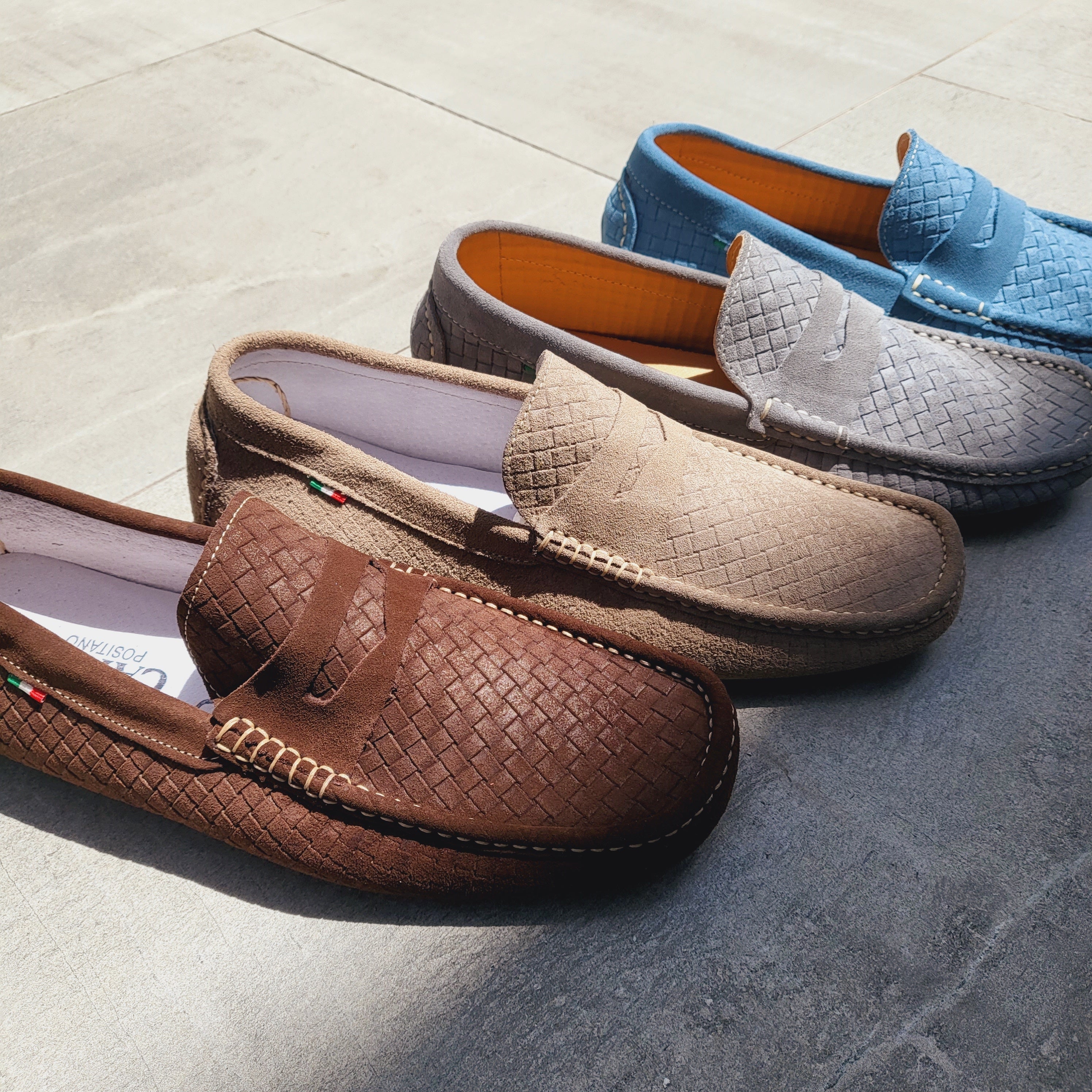 CarroPositano 03 Penny loafers men in Italian leather Suede