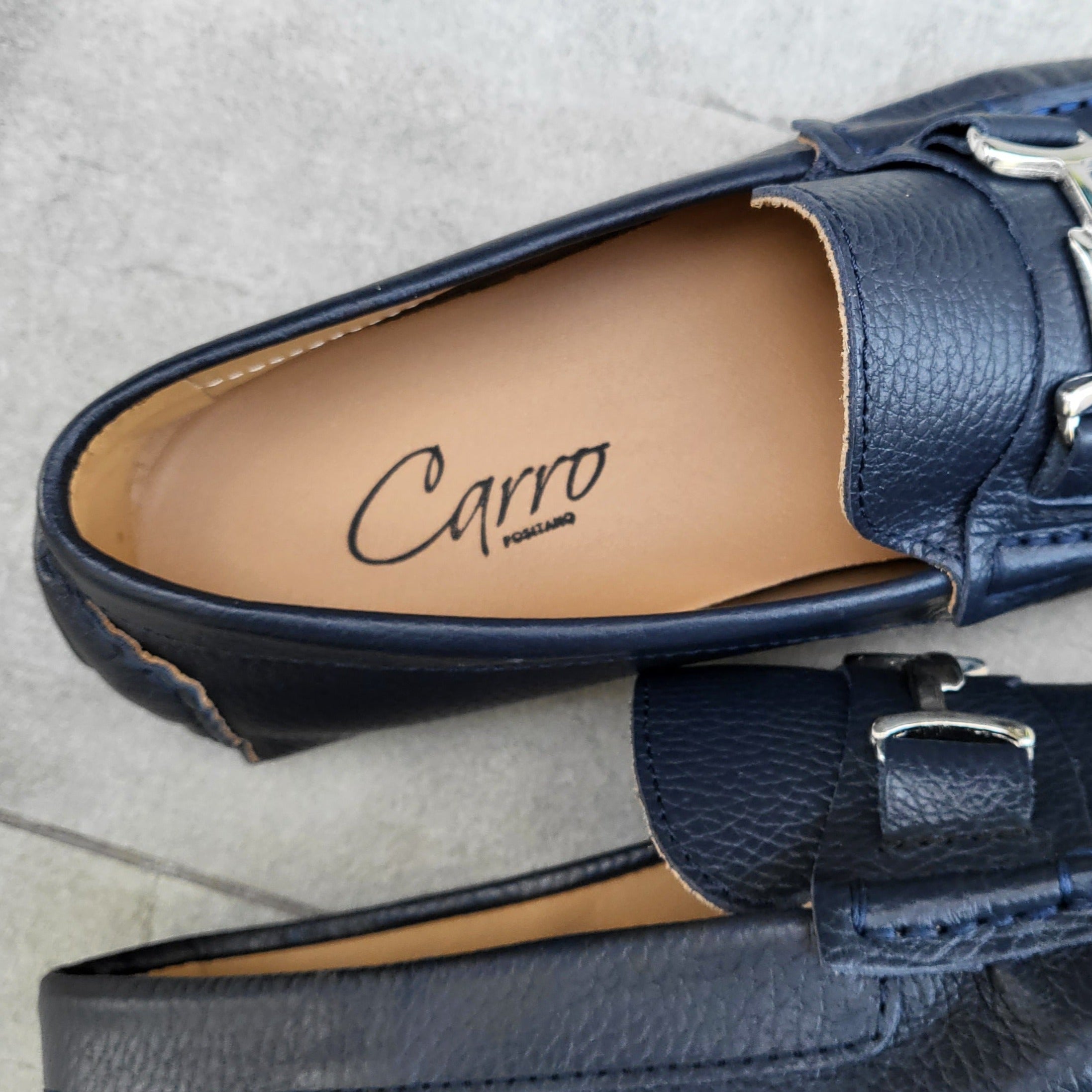 Carro Positano Mens Premium Italian handmade Leather Chain loafers