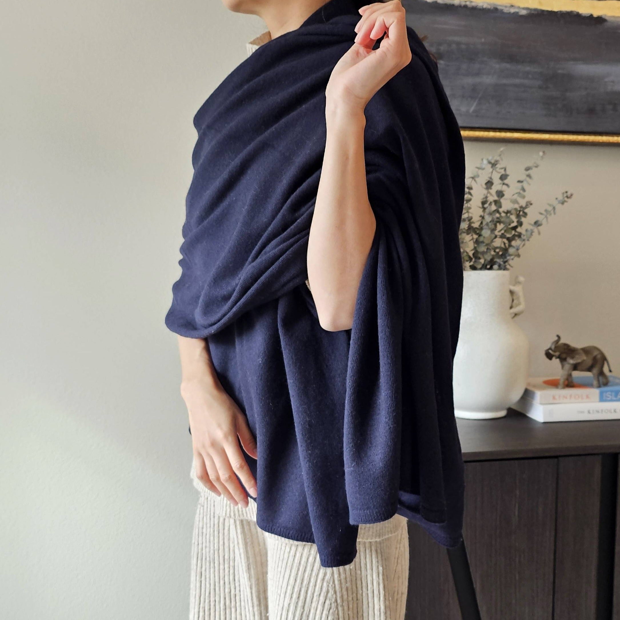 Italy made classic Cashmere Long Shawl