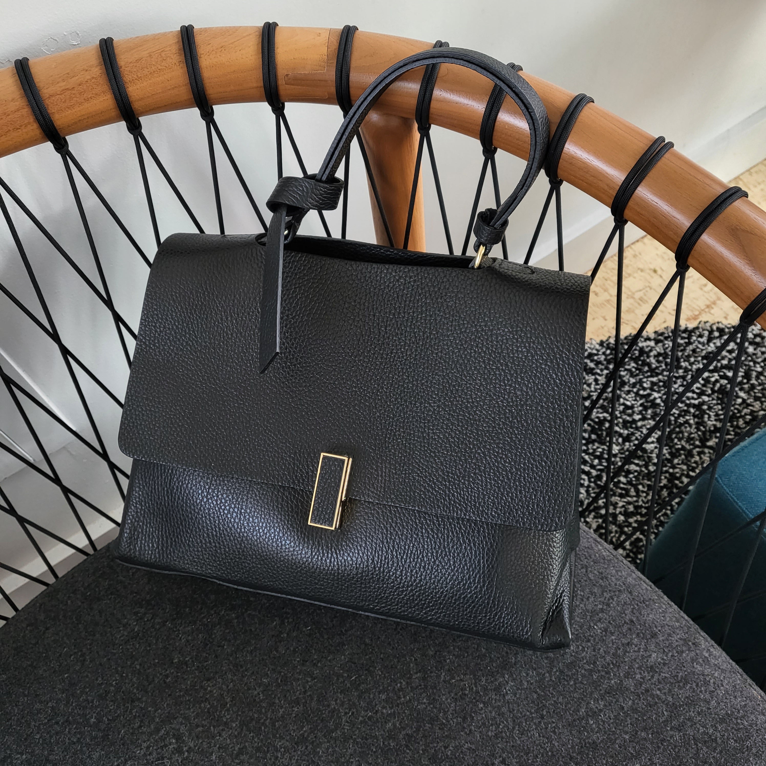 Iminglobal Italy Leather Shoulder cross flap Marco tote bag