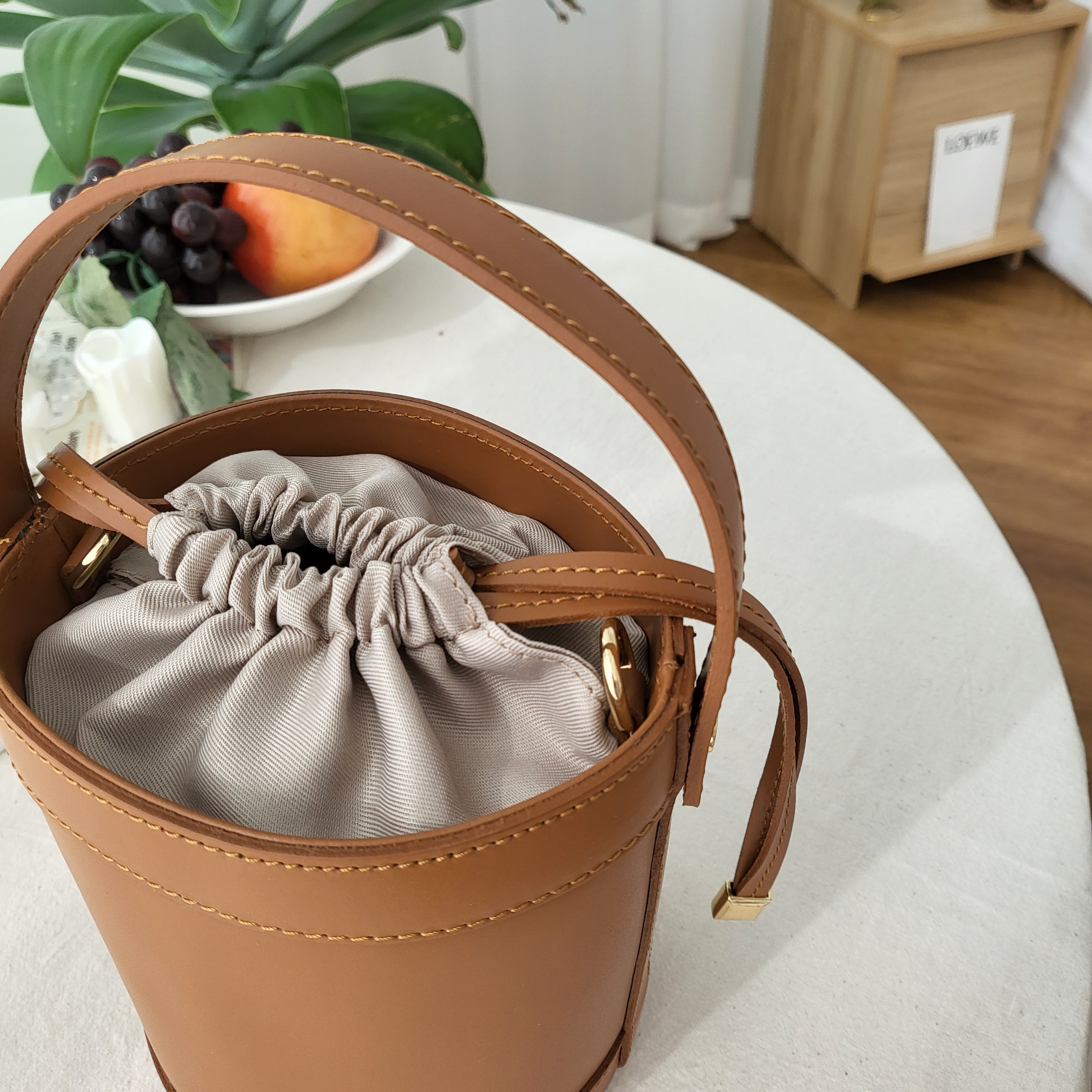 Leather Bucket buy Crossbody Bag Made in Italy