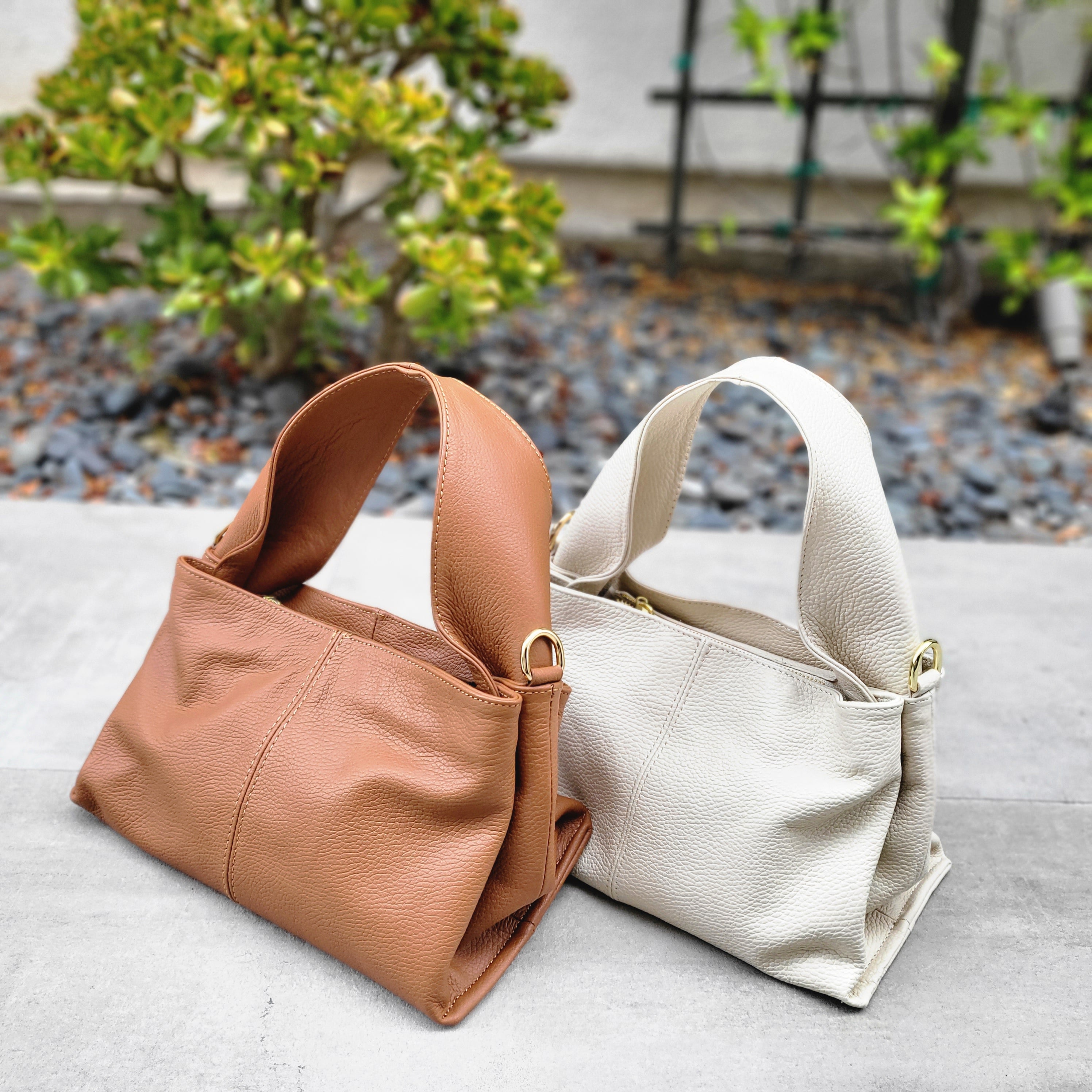 Pure Leather Plain Hobo Bag