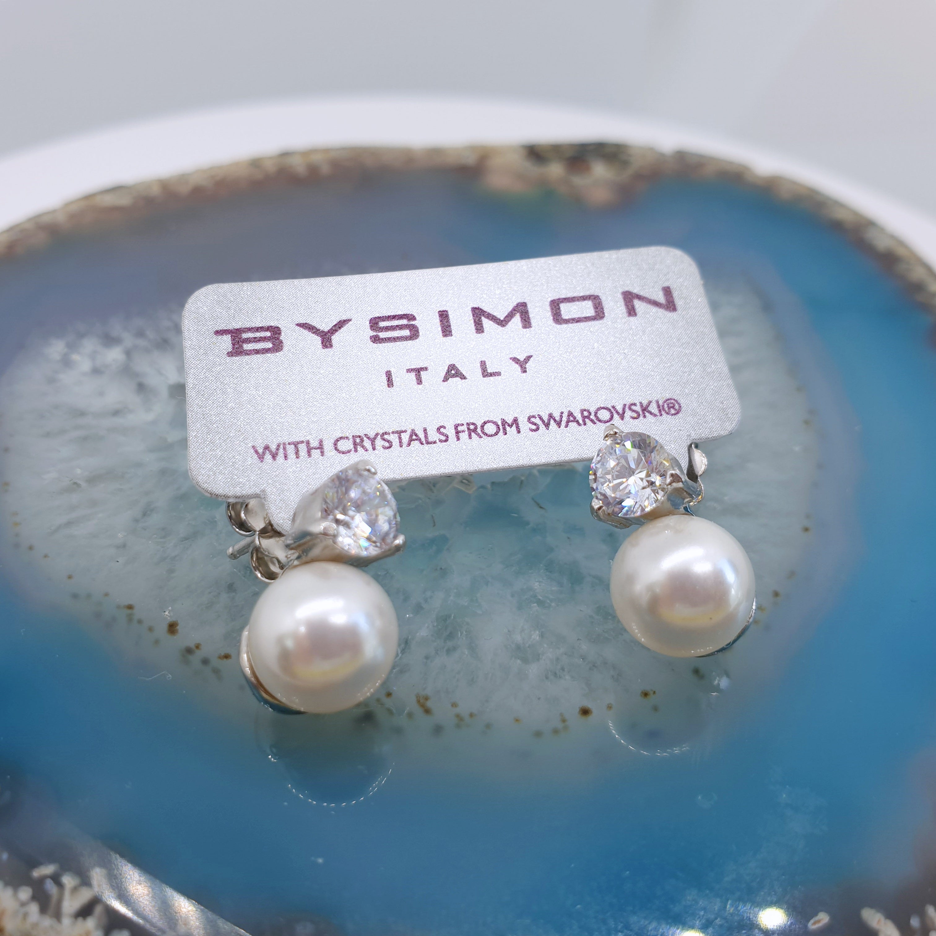 BySimon Italy Pearl Earring Silver 925 1102879