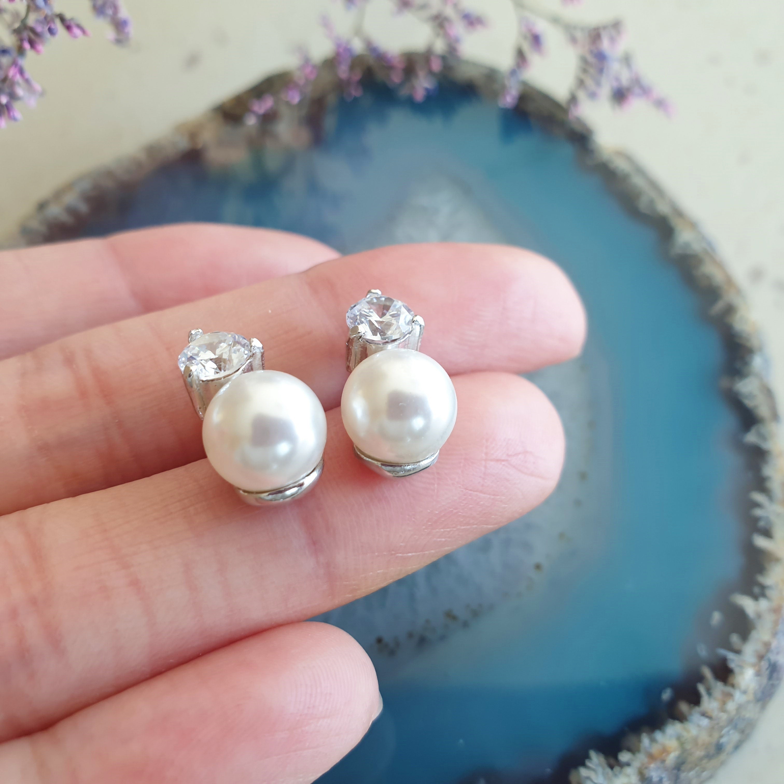 BySimon Italy Pearl Earring Silver 925 1102879