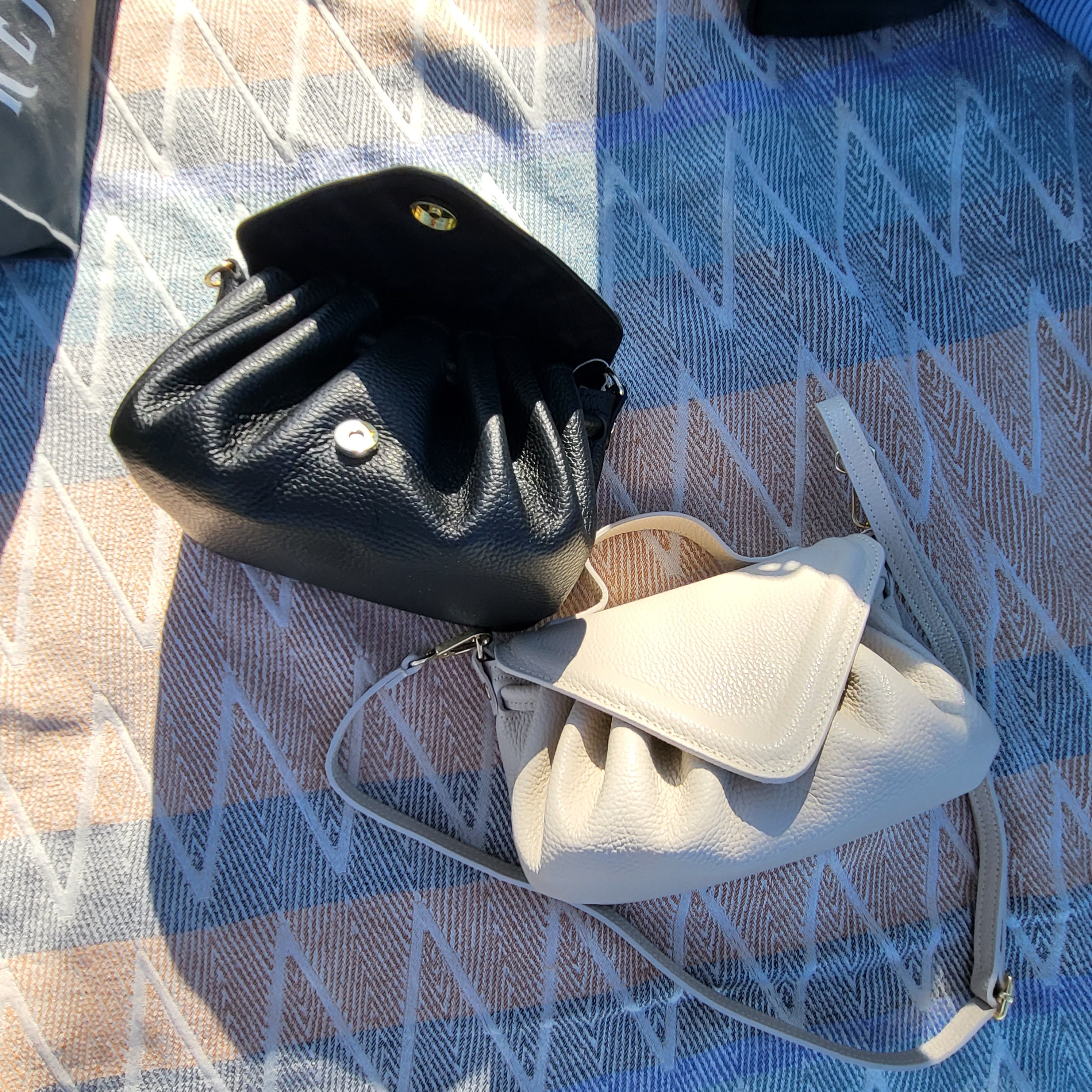 Carro Positano Genuine Italian leather shirring tote bag