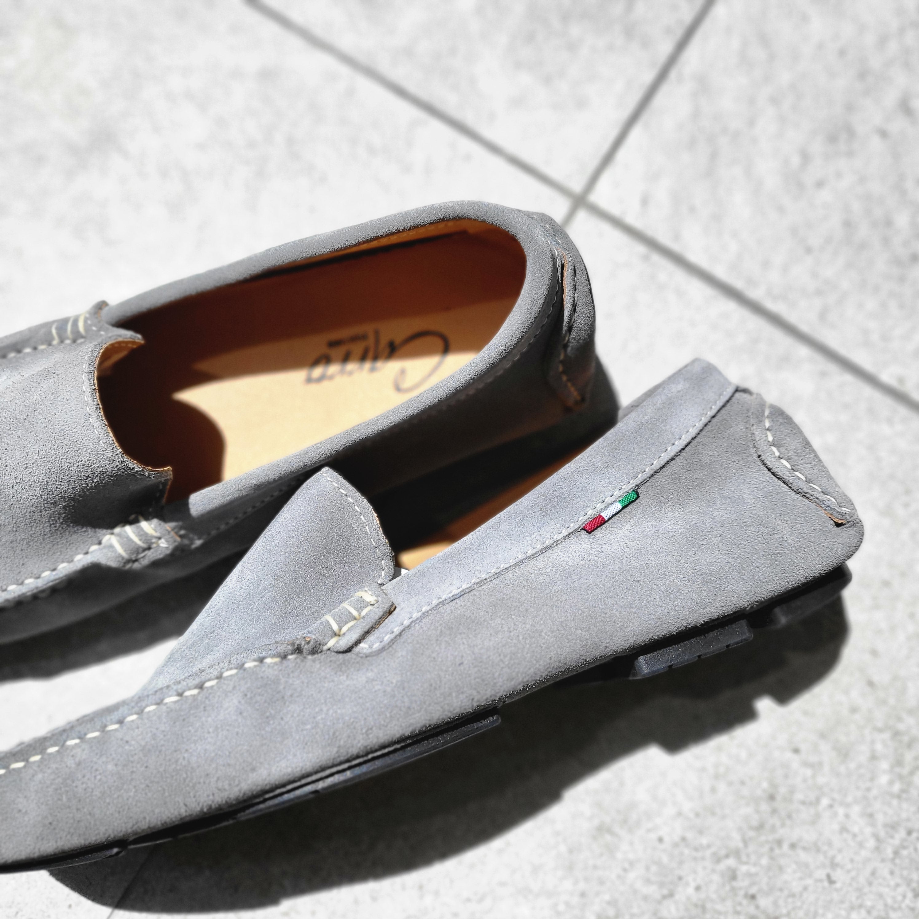 Carro Positano Italy suede leather two-tone men loafers dress