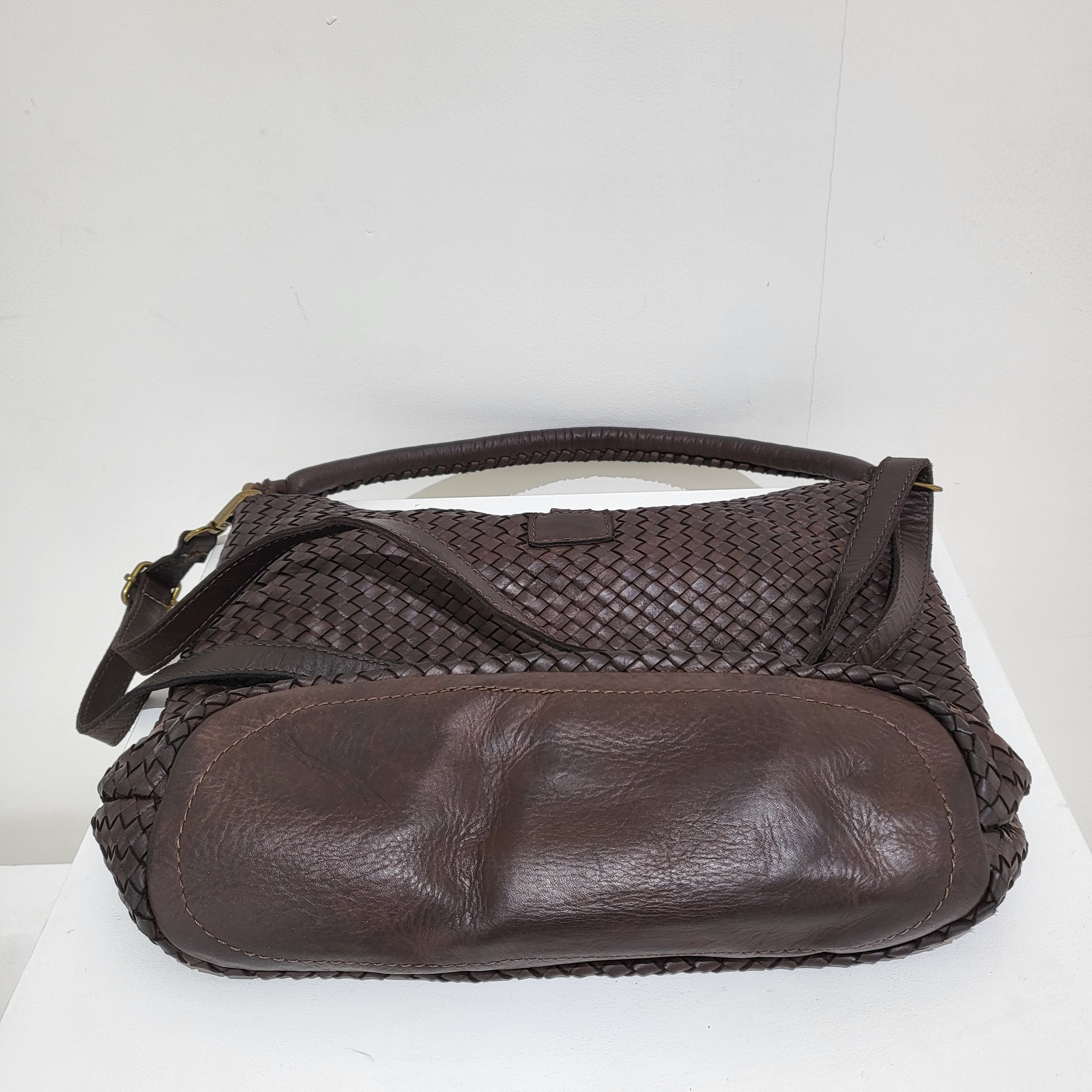 Iminglobal Premium Italian Vintage Leather Woven tote LV110