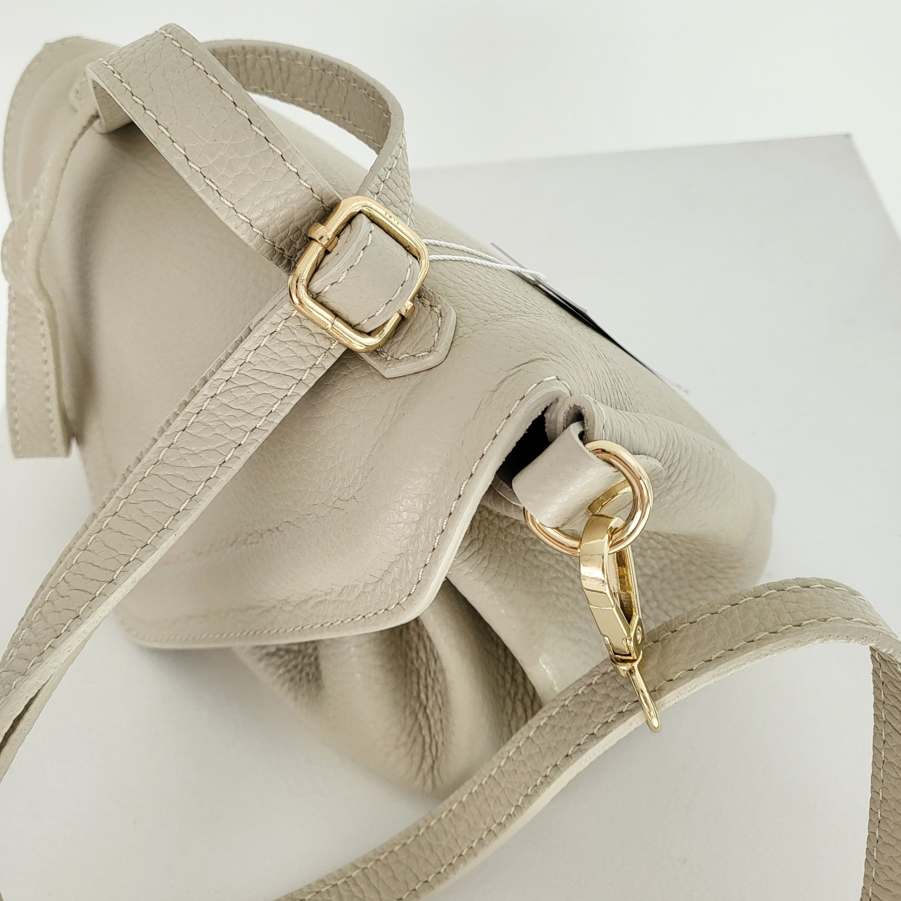 Genuine Italian leather shirring tote bag