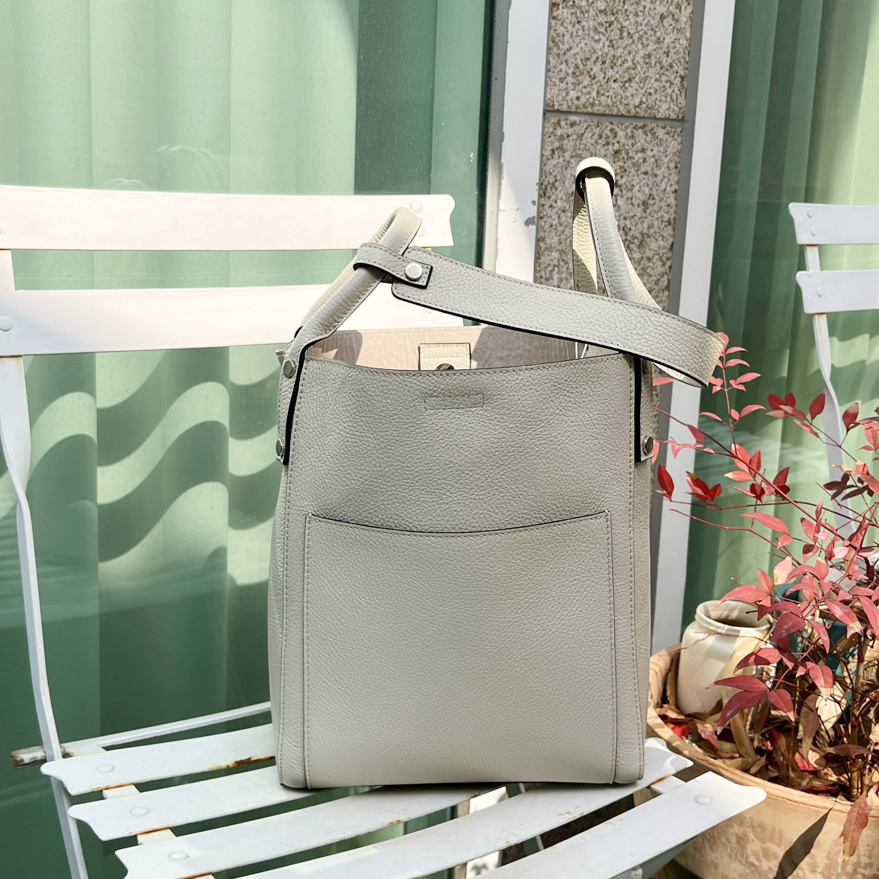 Italian leather on sale bucket bag